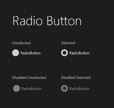 Radio Button JMetro dark theme. Java (JavaFX) UI theme, inspired by Fluent Design System (previously named 'Metro').