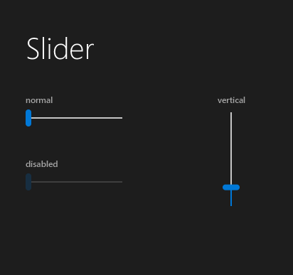 Slider control JMetro dark theme, Java, JavaFX theme, inspired by Microsoft Fluent Design System (previously named Metro)