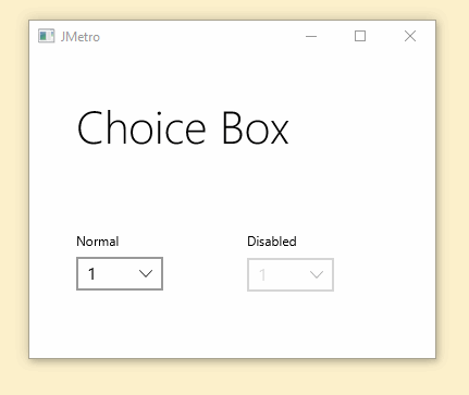 Choice Box using Javafx theme JMetro light