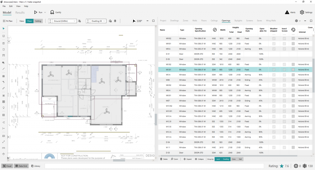 Screenshot of CAD application